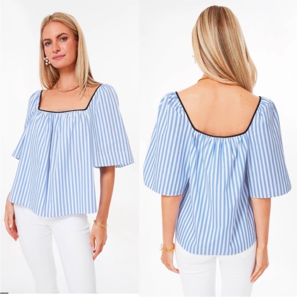 Tuckernuck Pomander Place Blue Stripe Celia Top Size Medium